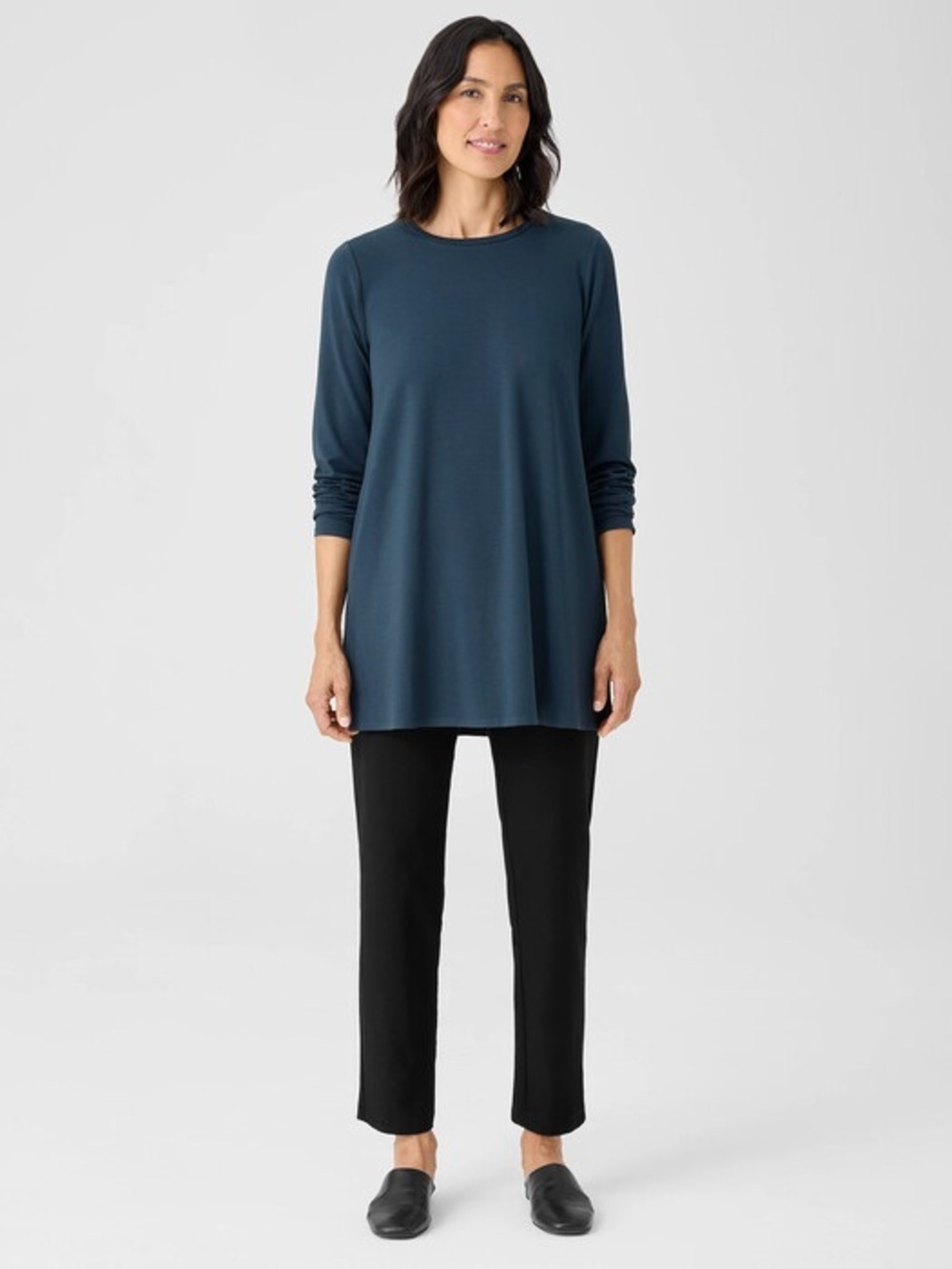 Eileen Fisher Mock Tunic In Storm SzXL NWT